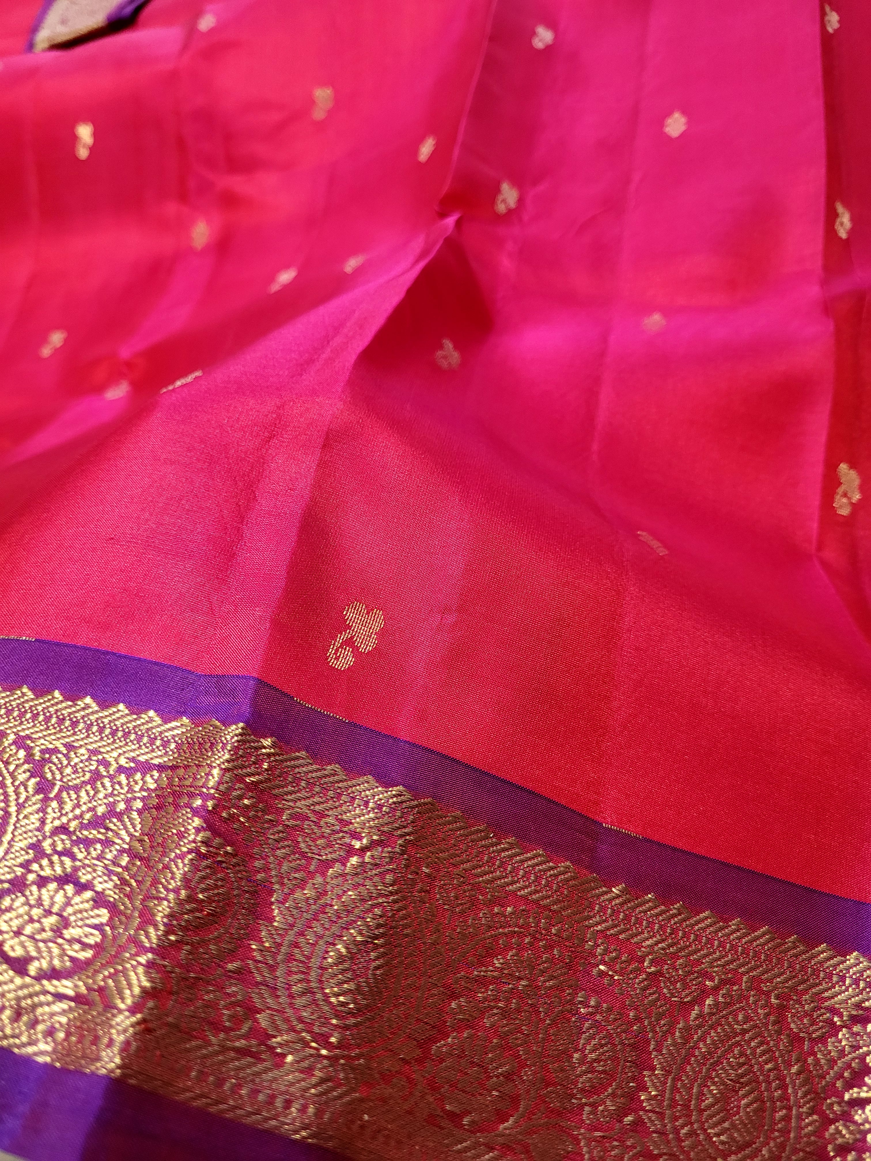 Rani Pink Kanchipuram Handloom Silk Saree