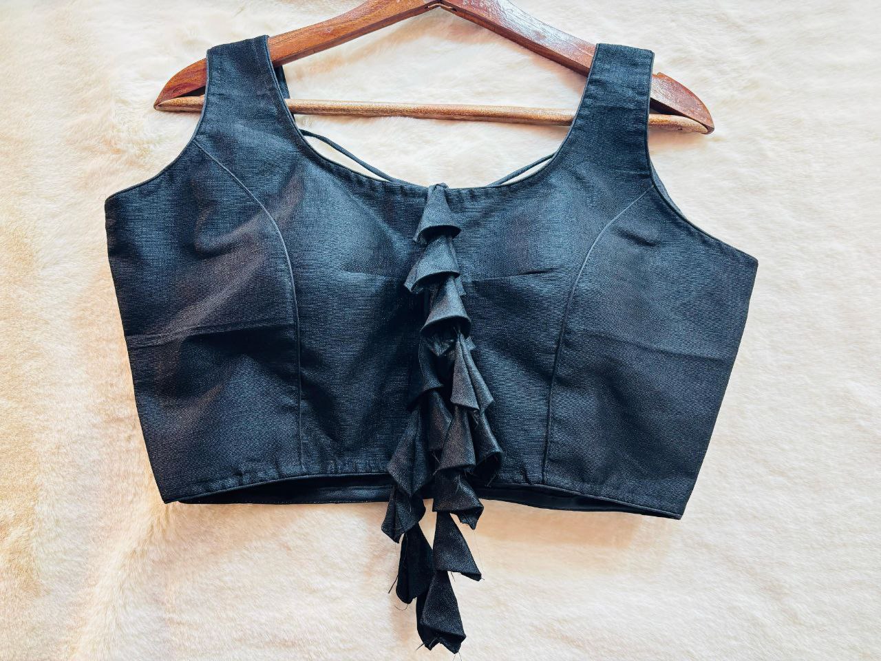 Raw Silk Sleeveless Blouse